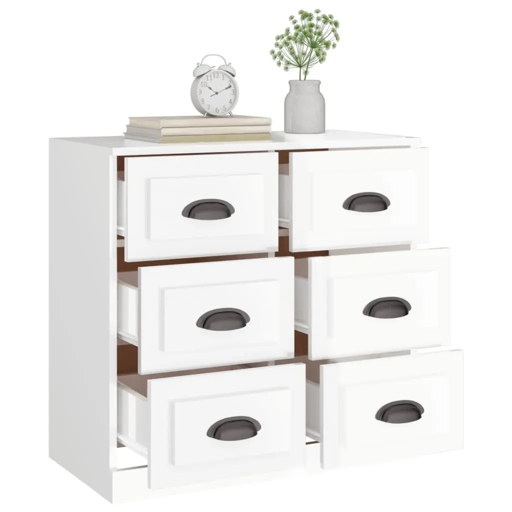 High Gloss White Sideboard with Engineered Wood Construction