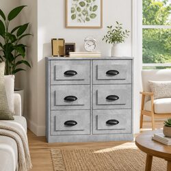 Grey Engineered Wood Sideboard Cabinet Specifications 70x35.5x67.5cm