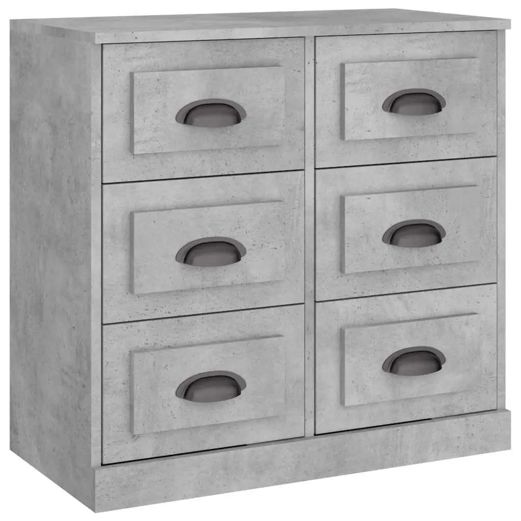 Grey Sideboard Cabinet Engineered Wood Storage Buffet Furniture 70x35.5x67.5cm