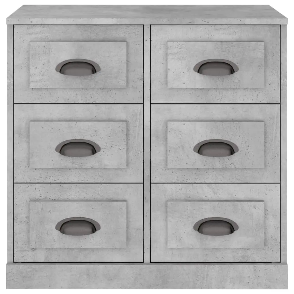 Grey Sideboard Cabinet Engineered Wood Storage Buffet Furniture 70x35.5x67.5cm
