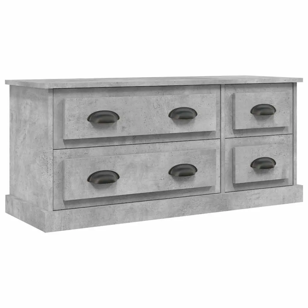 TV Cabinet Grey Engineered Wood Storage Unit for Living Room 100 x 35.5 x 45 cm