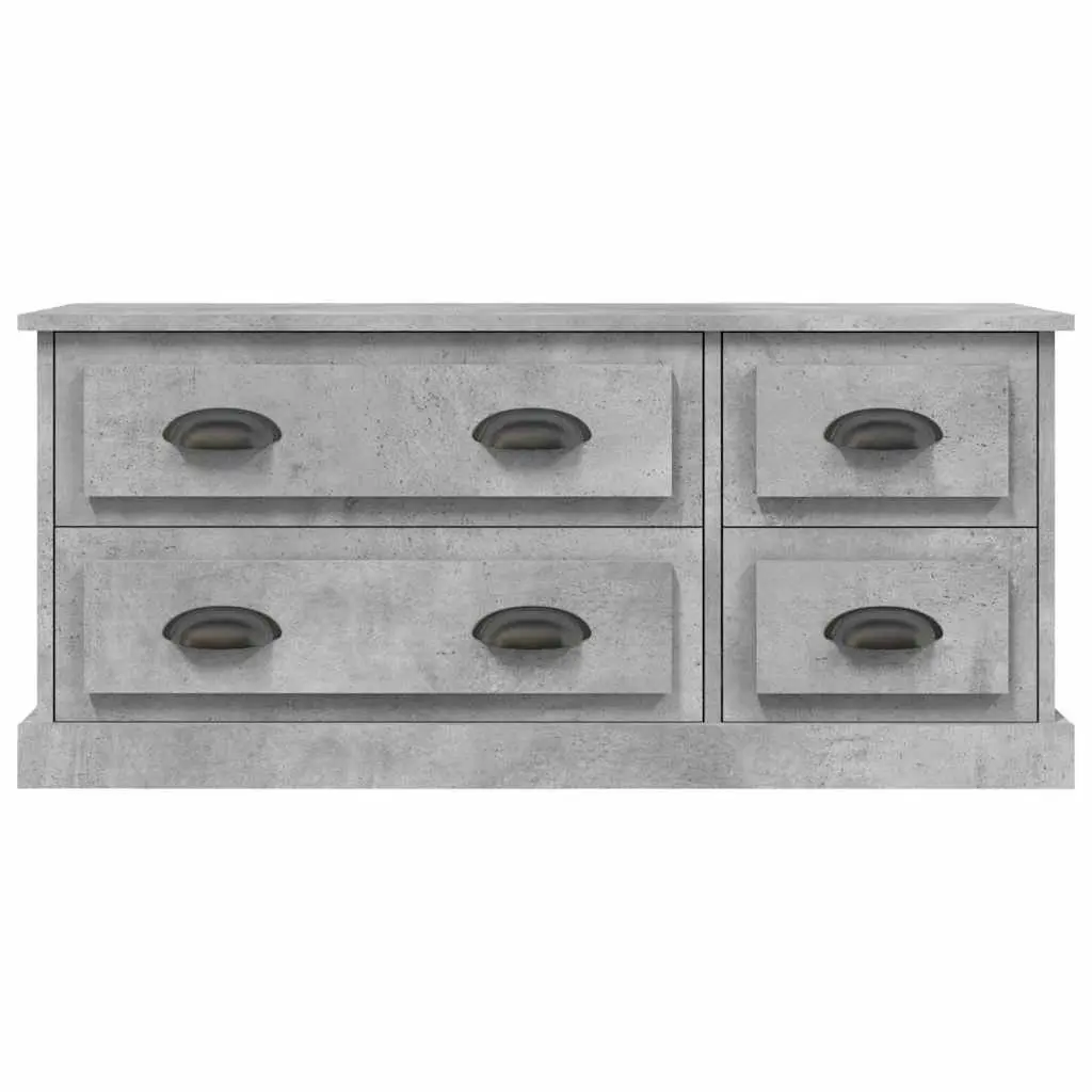 TV Cabinet Grey Engineered Wood Storage Unit for Living Room 100 x 35.5 x 45 cm