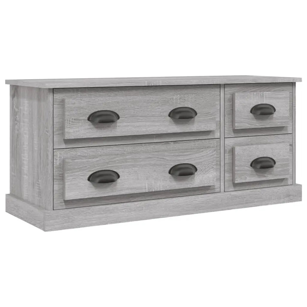 TV Cabinet Grey Sonoma Living Room 100x35.5x45cm Engineered Wood Media Storage Unit Drawers