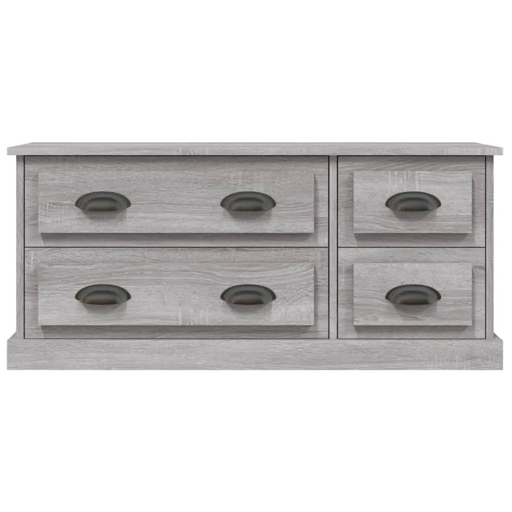 TV Cabinet Grey Sonoma Living Room 100x35.5x45cm Engineered Wood Media Storage Unit Drawers