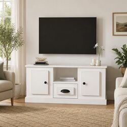 Specifications for a White Engineered Wood TV Cabinet