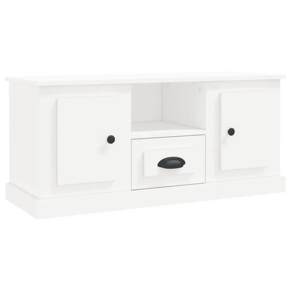 TV Cabinet Living Room White Engineered Wood Storage Unit 100 x 35.5 x 45 cm