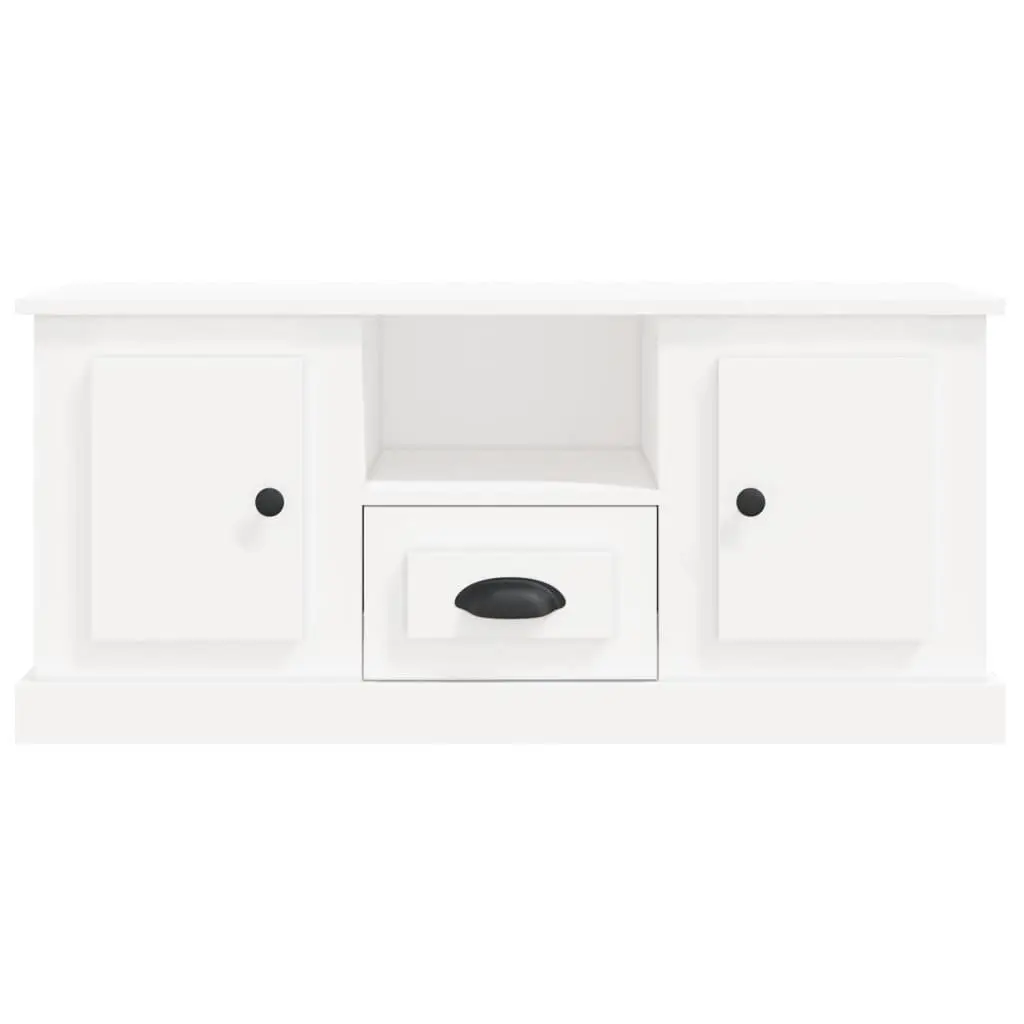 TV Cabinet Living Room White Engineered Wood Storage Unit 100 x 35.5 x 45 cm