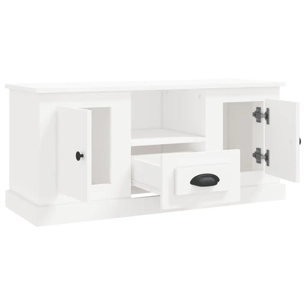 TV Cabinet Living Room White Engineered Wood Storage Unit 100 x 35.5 x 45 cm