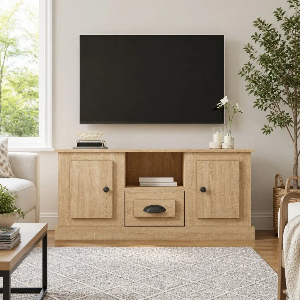TV Cabinet for Living Room Engineered Wood Brown 100x35.5x45cm