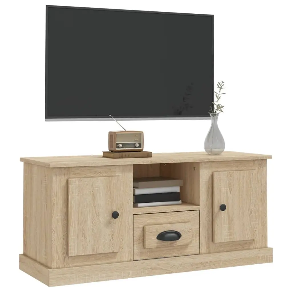 TV Cabinet for Living Room Engineered Wood Brown 100x35.5x45cm