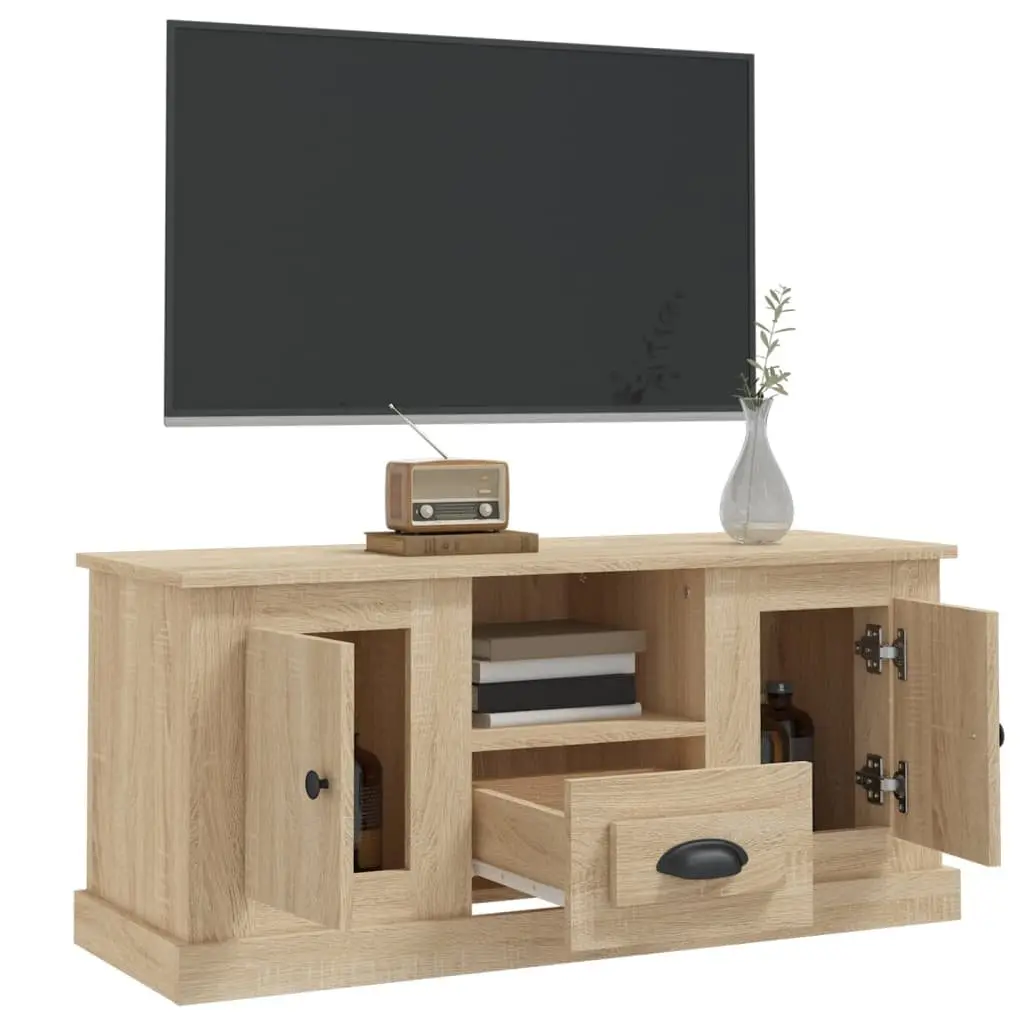 TV Cabinet for Living Room Engineered Wood Brown 100x35.5x45cm