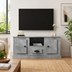 Grey Engineered Wood TV Cabinet - 100L x 35.5W x 45H cm