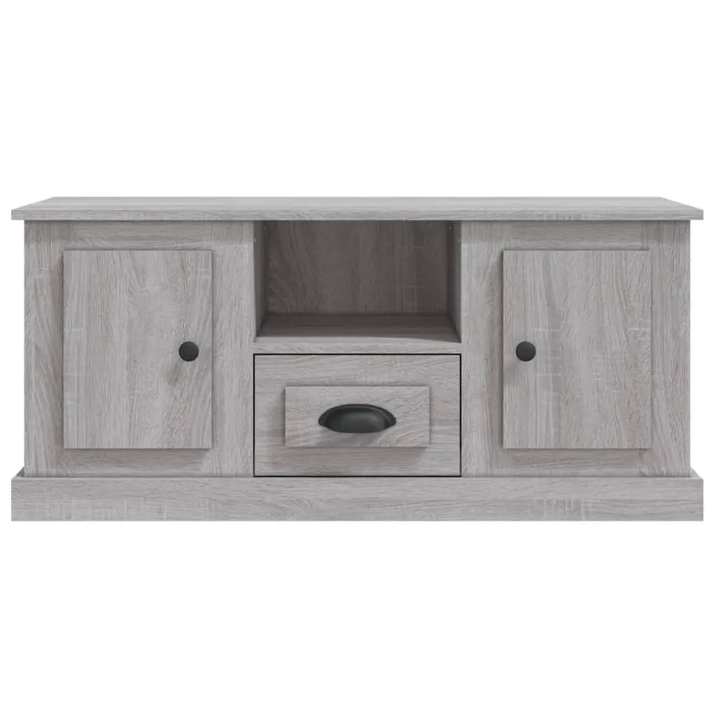 TV Cabinet Grey Engineered Wood Living Room 100 x 35.5 x 45 cm