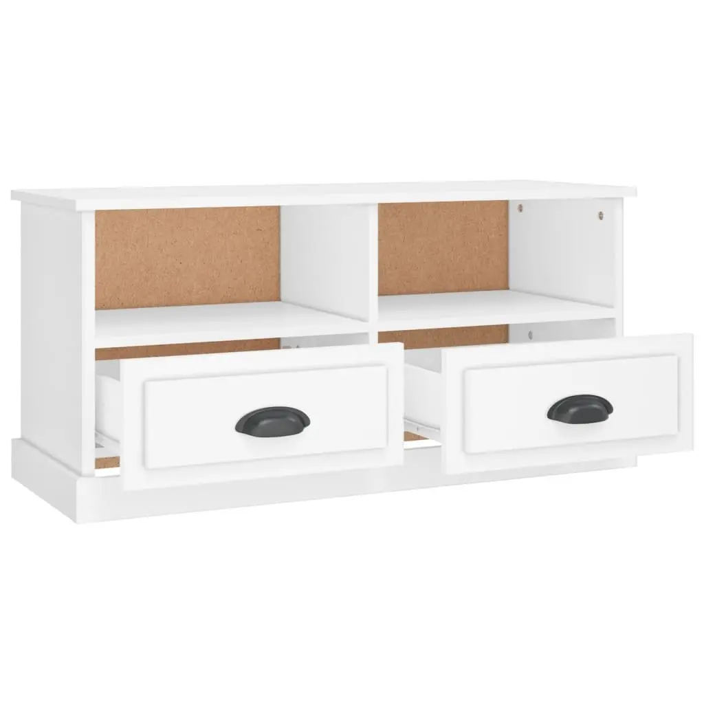 TV Cabinet White Storage Unit for Living Room 93 x 35.5 x 45 cm