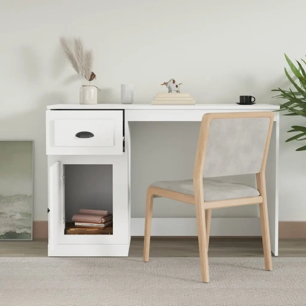 White Desk for Study Office Workspace 115x50x75cm