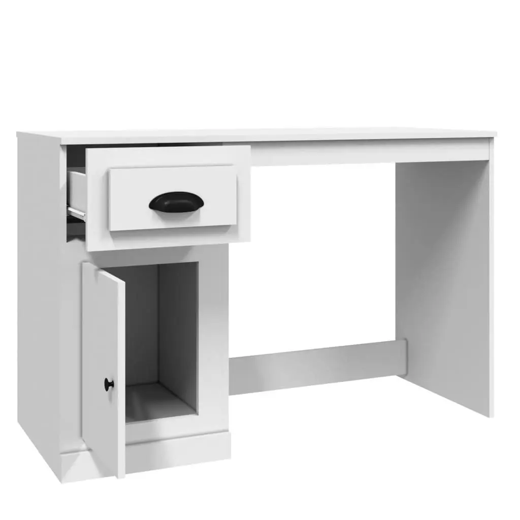 White Desk for Study Office Workspace 115x50x75cm