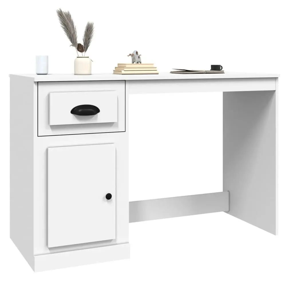 White Desk for Study Office Workspace 115x50x75cm