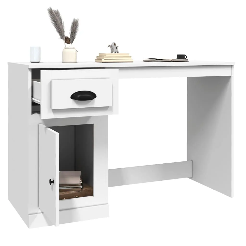 White Desk for Study Office Workspace 115x50x75cm