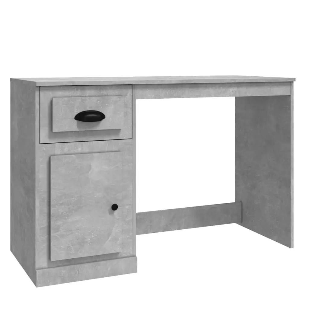 Grey Office Desk with Drawer Storage Compartment Modern Study Table 115x50x75cm