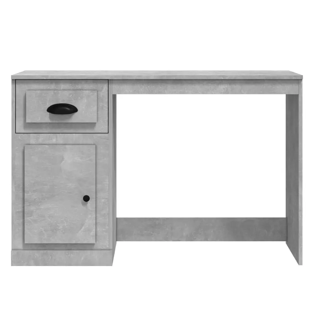 Grey Office Desk with Drawer Storage Compartment Modern Study Table 115x50x75cm