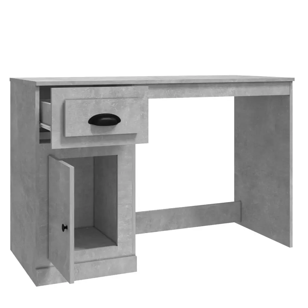 Grey Office Desk with Drawer Storage Compartment Modern Study Table 115x50x75cm