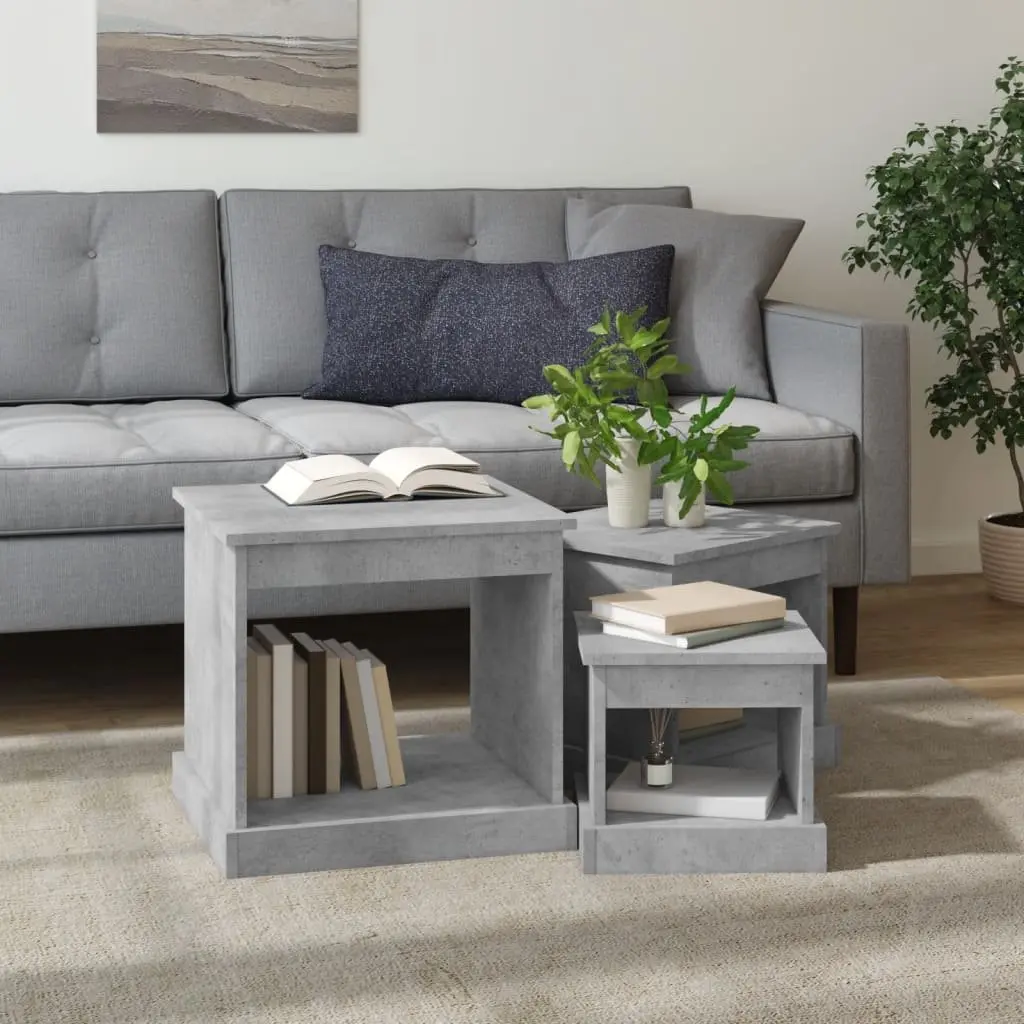 Grey 3-Piece Coffee Table Set