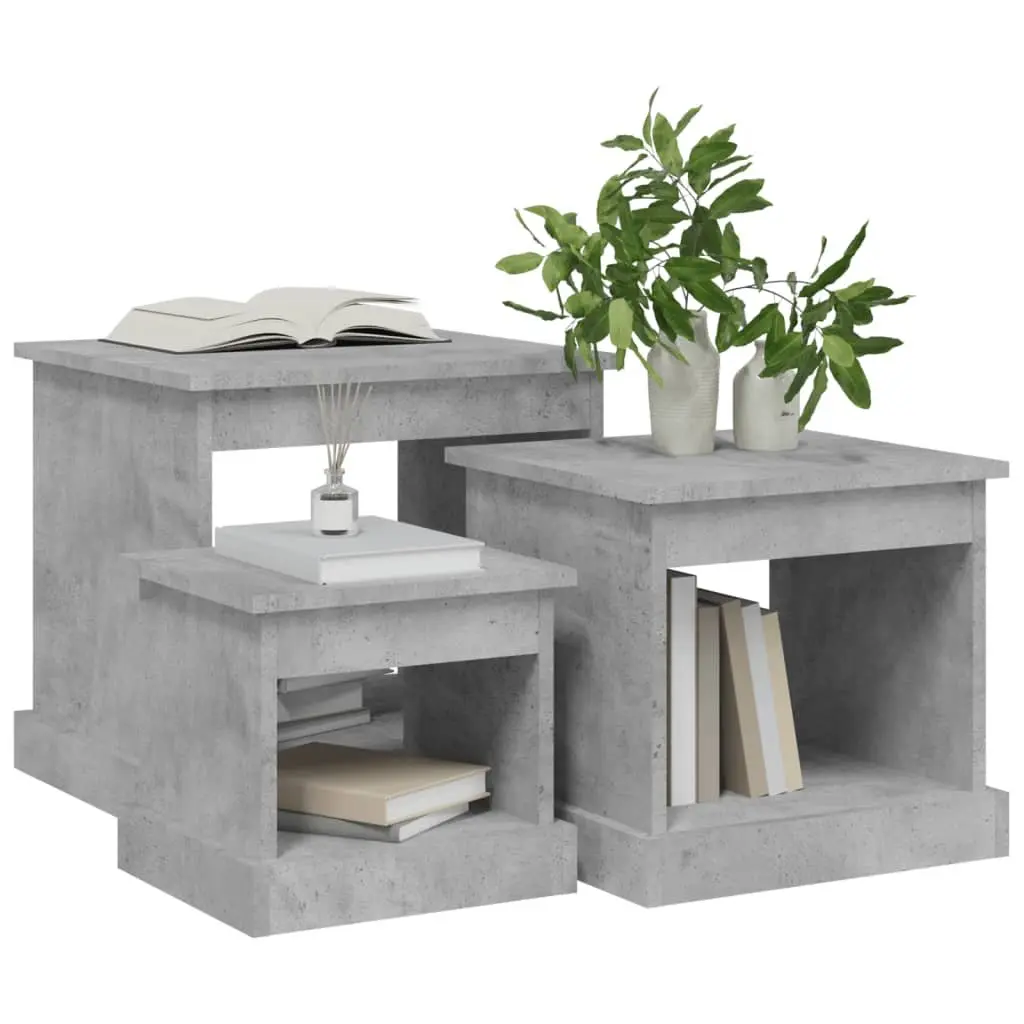 Grey 3-Piece Coffee Table Set