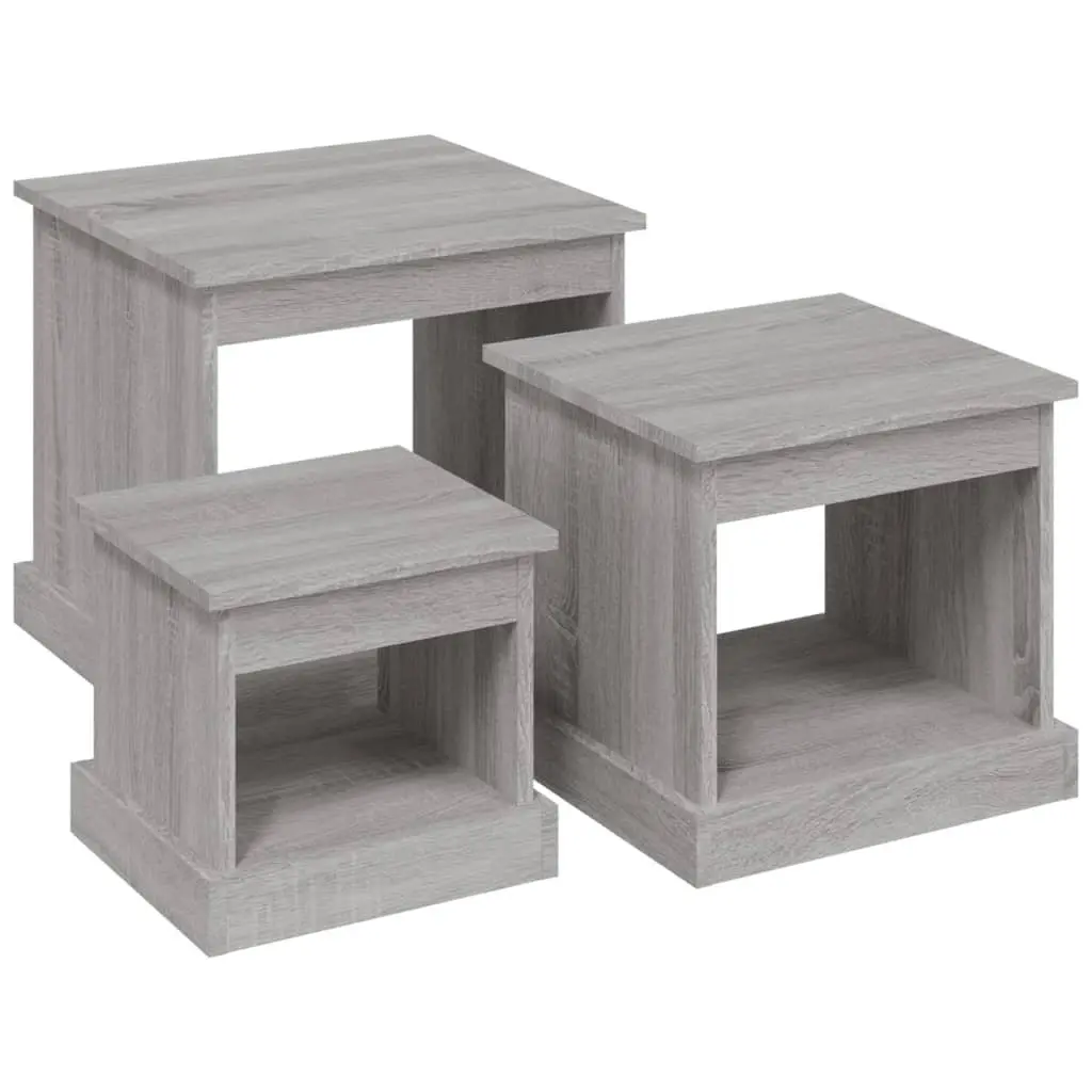 3 Piece Grey Sonoma Engineered Wood Nesting Tables