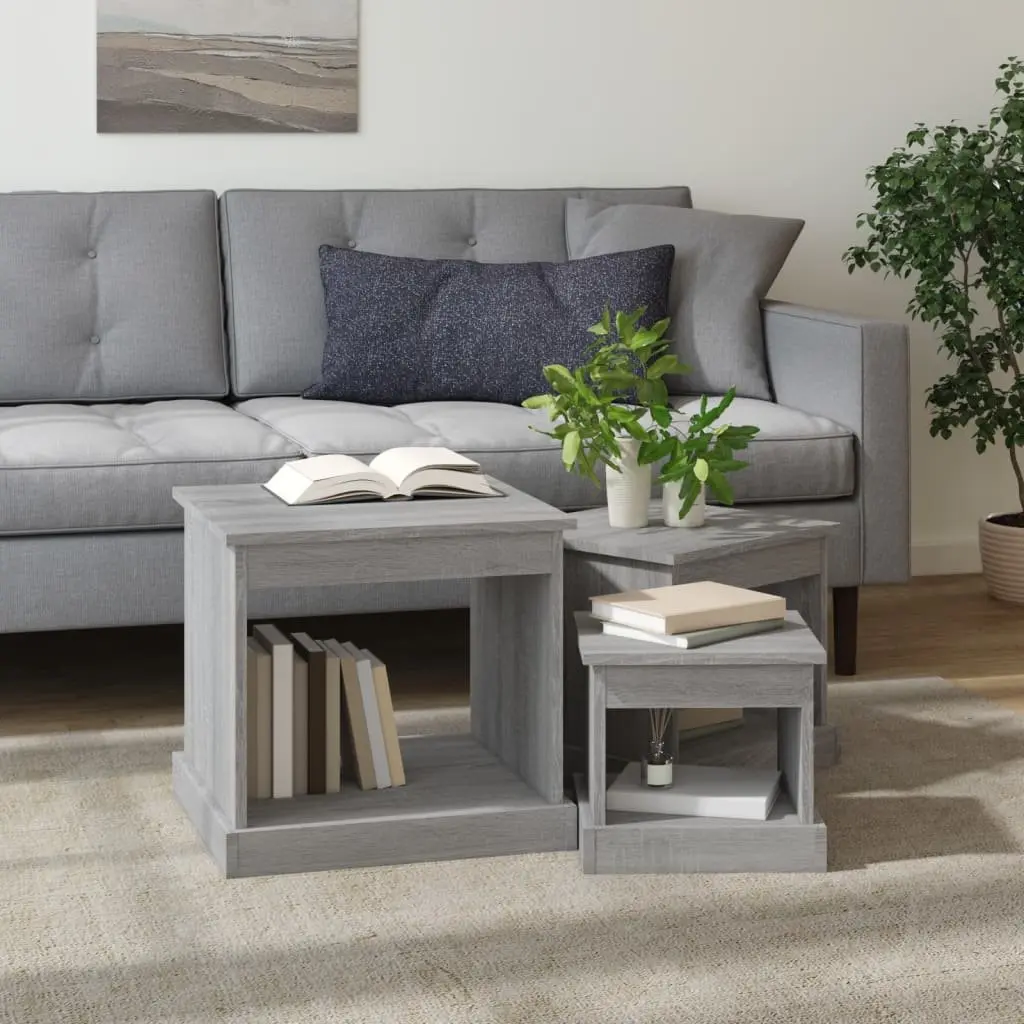 3 Piece Grey Sonoma Engineered Wood Nesting Tables
