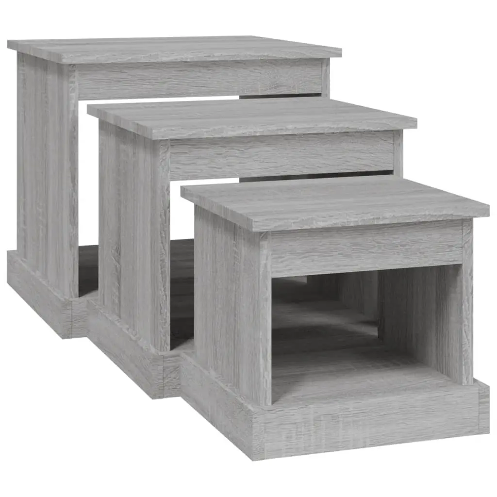 3 Piece Grey Sonoma Engineered Wood Nesting Tables