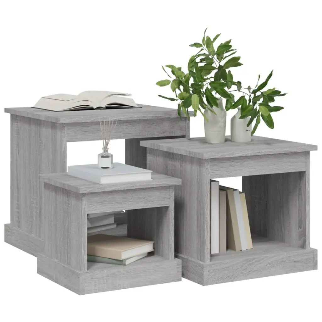 3 Piece Grey Sonoma Engineered Wood Nesting Tables