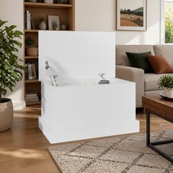 Specifications of White Engineered Wood Storage Box 50x30x28 cm