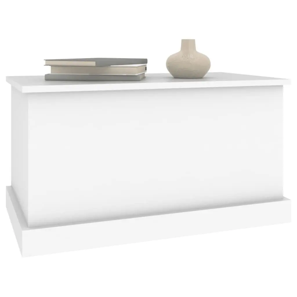 Storage Box White Engineered Wood Organizer Chest Bedroom Living Room 70 x 40 x 38 cm