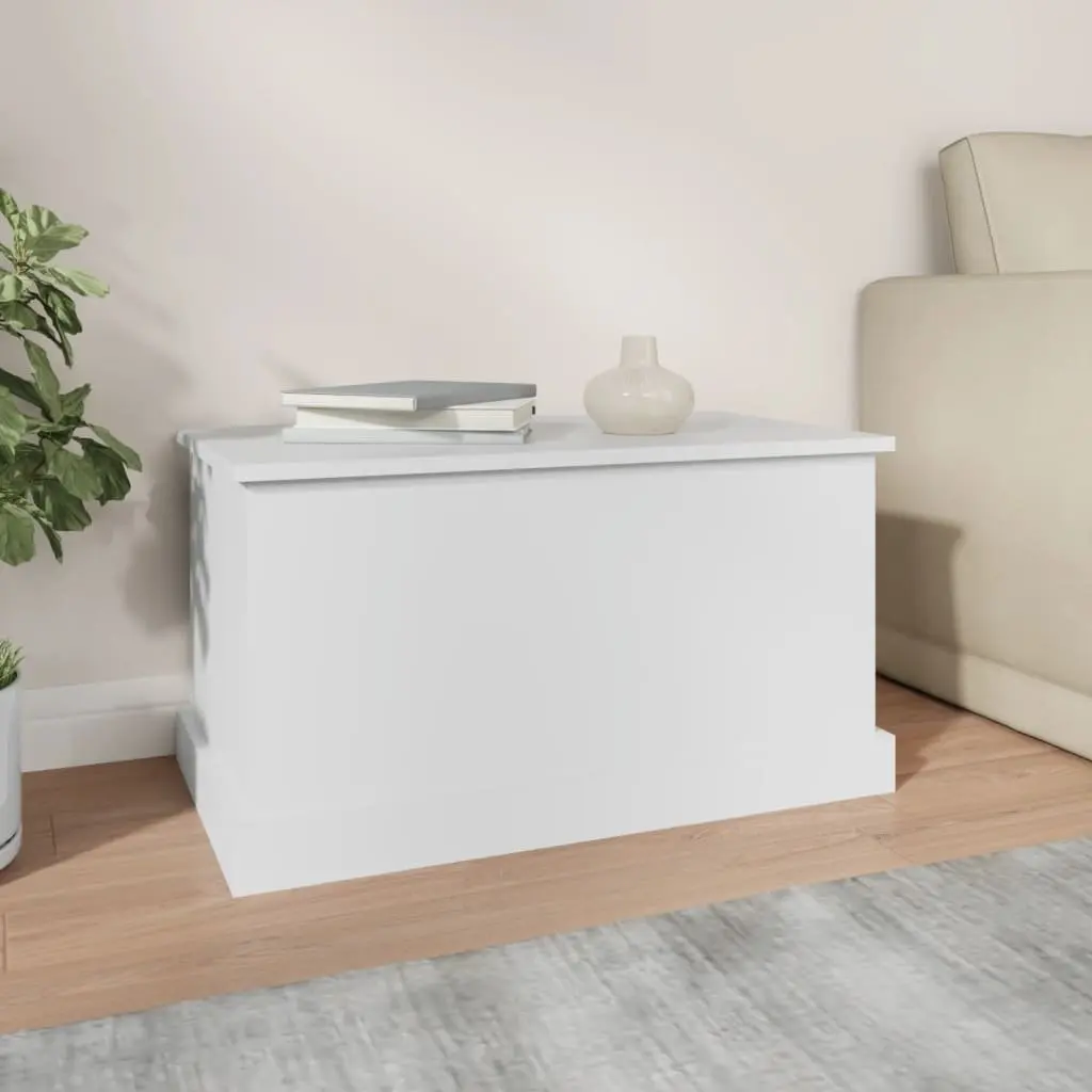 Storage Box White Engineered Wood Organizer Chest Bedroom Living Room 70 x 40 x 38 cm