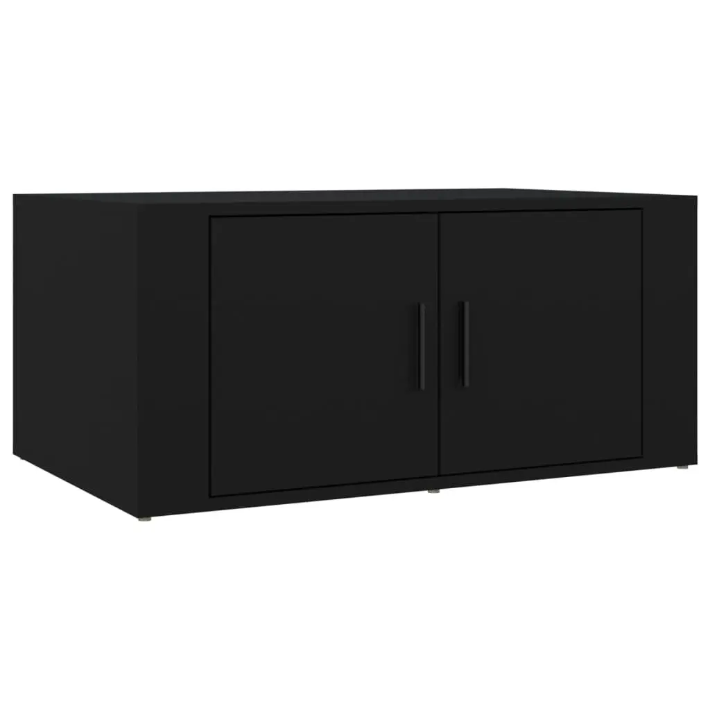 Coffee Table Black Living Room Furniture Storage Compartments Engineered Wood