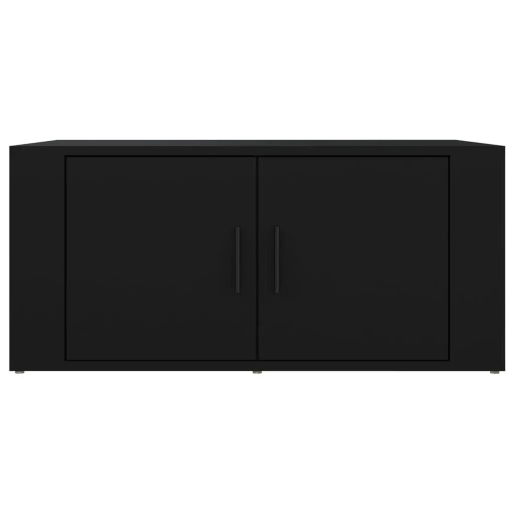 Coffee Table Black Living Room Furniture Storage Compartments Engineered Wood