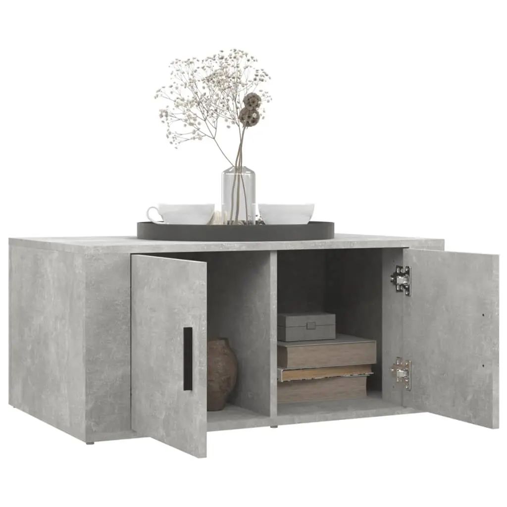 Coffee Table Living Room Grey Engineered Wood Storage Compartments