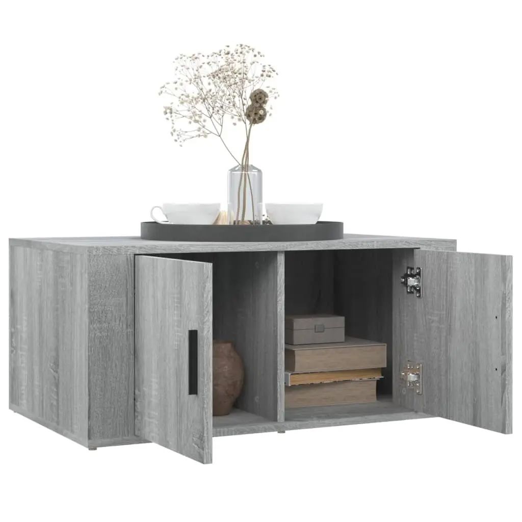 Coffee Table Grey Sonoma 80x50x36 cm Storage Compartments Living Room Furniture
