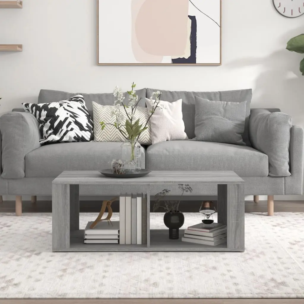 Coffee Table Grey Sonoma 100x50x36 cm Modern Living Room Storage Organiser