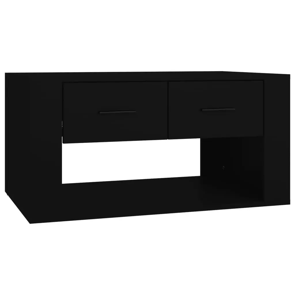Coffee Table Black 80x50x40 cm with 2 Storage Drawers Living Room Accent