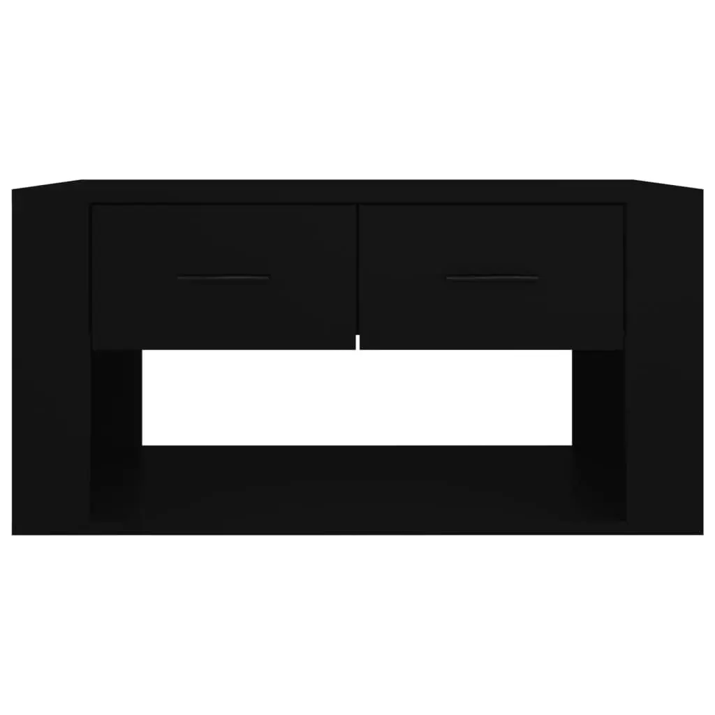 Coffee Table Black 80x50x40 cm with 2 Storage Drawers Living Room Accent