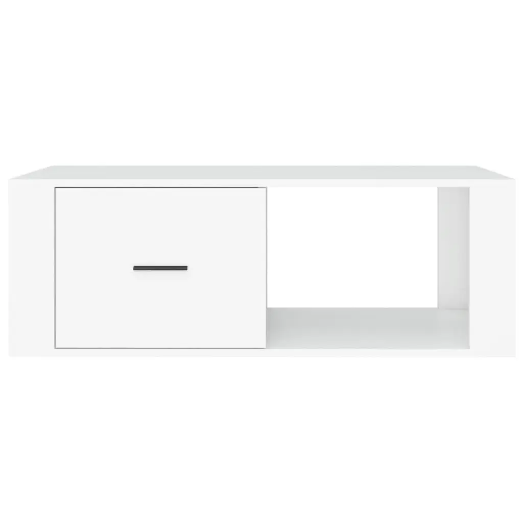 Coffee Table White 100x50.5x35 cm with Drawer Storage Compartment Living Room