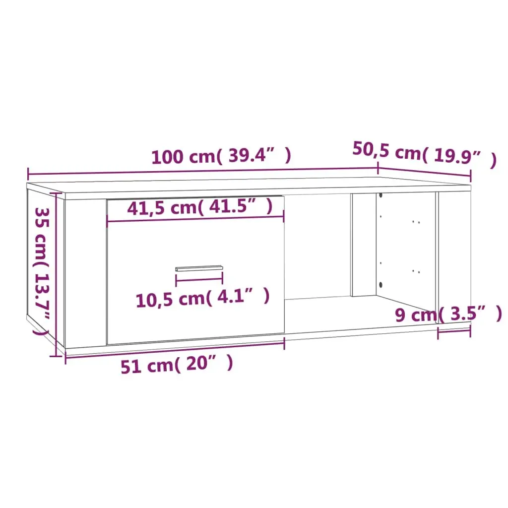 Coffee Table White 100x50.5x35 cm with Drawer Storage Compartment Living Room
