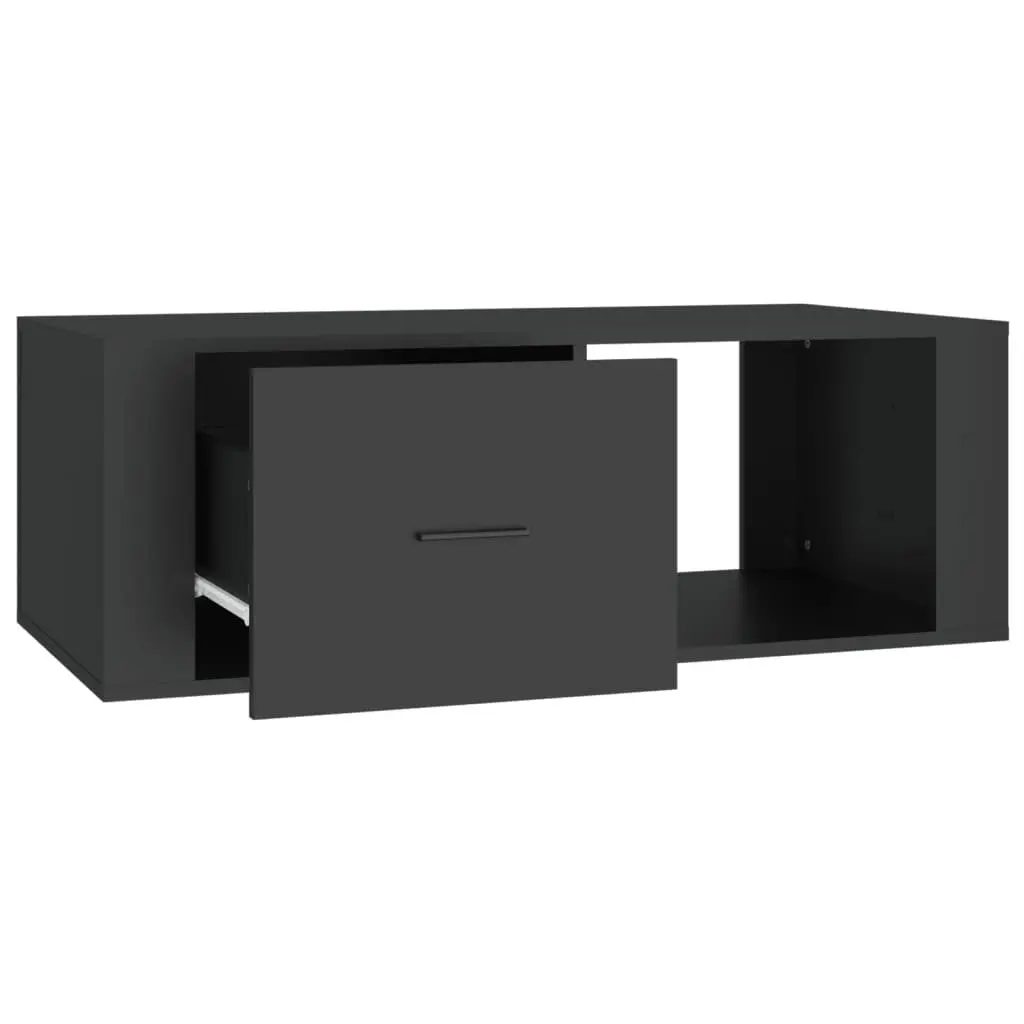 Coffee Table Living Room Black Storage Drawer Open Compartment