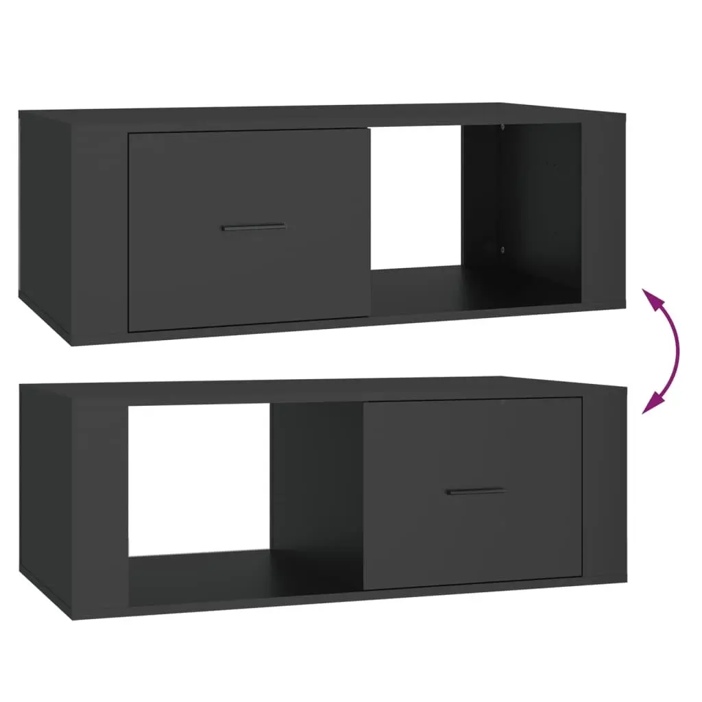 Coffee Table Living Room Black Storage Drawer Open Compartment