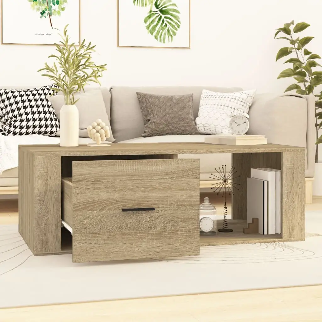 Engineered Wood Coffee Table 100x50.5x35 cm with Storage