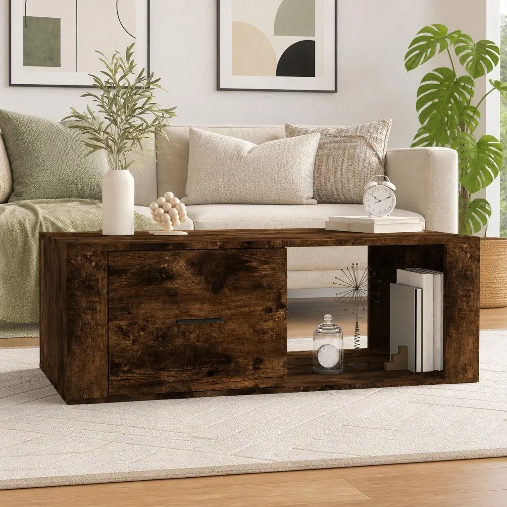 Brown Coffee Table with Drawer