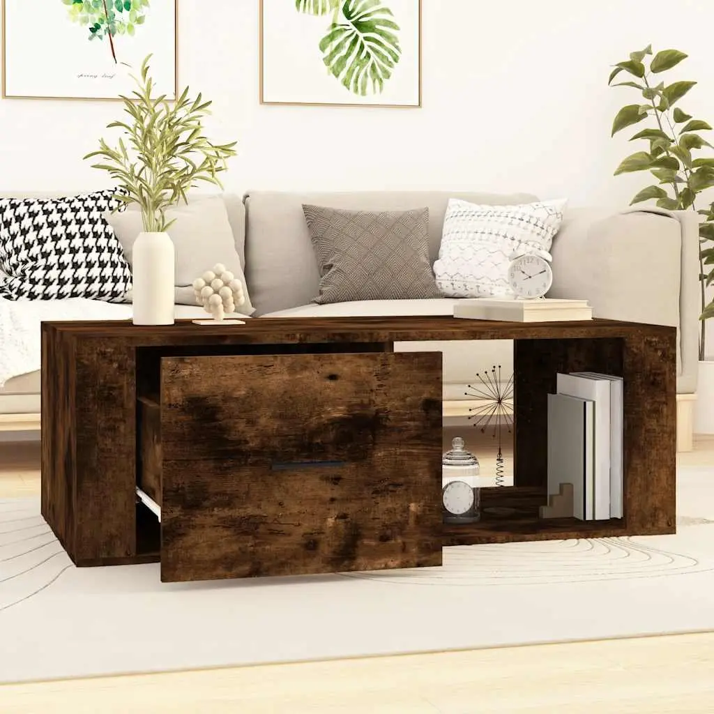 Brown Coffee Table with Drawer