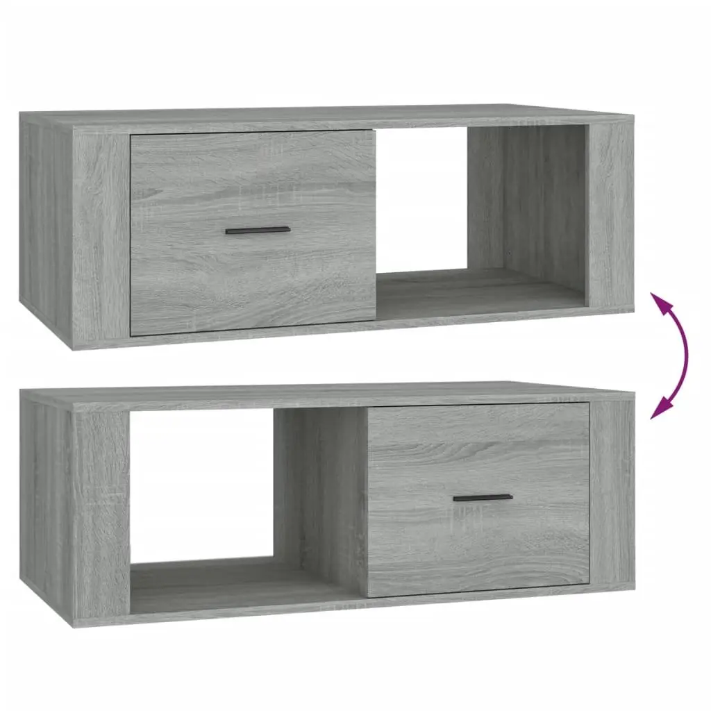 Coffee Table Living Room Grey Engineered Wood 100L x 50.5W x 35H cm