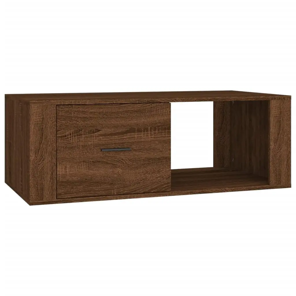 Coffee Table Brown Oak Engineered Wood Living Room Accent Sofa Side Table